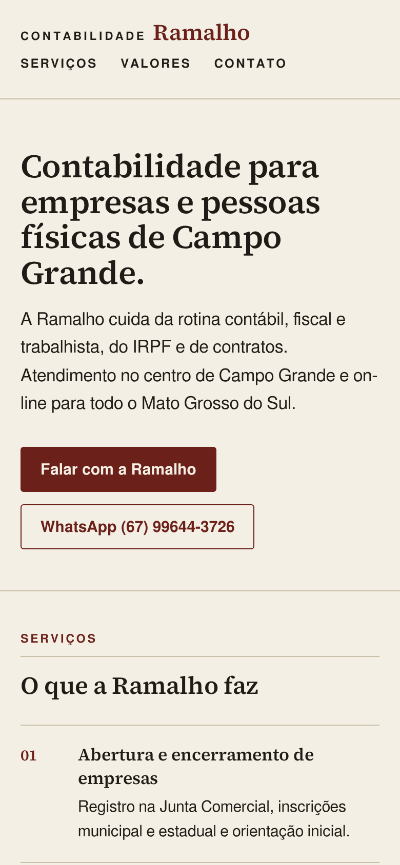 O site no celular